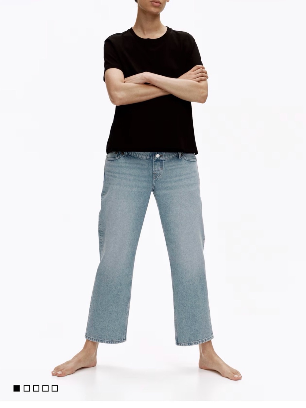 H&M Straight Leg Maternity Jeans Light Wash